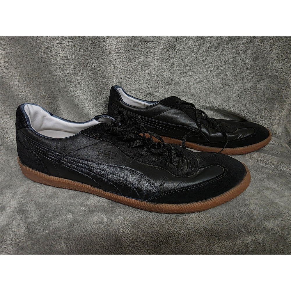 Puma Super Liga OG Retro Mens Black Leather Suede Gum Sole Sneakers Size 13